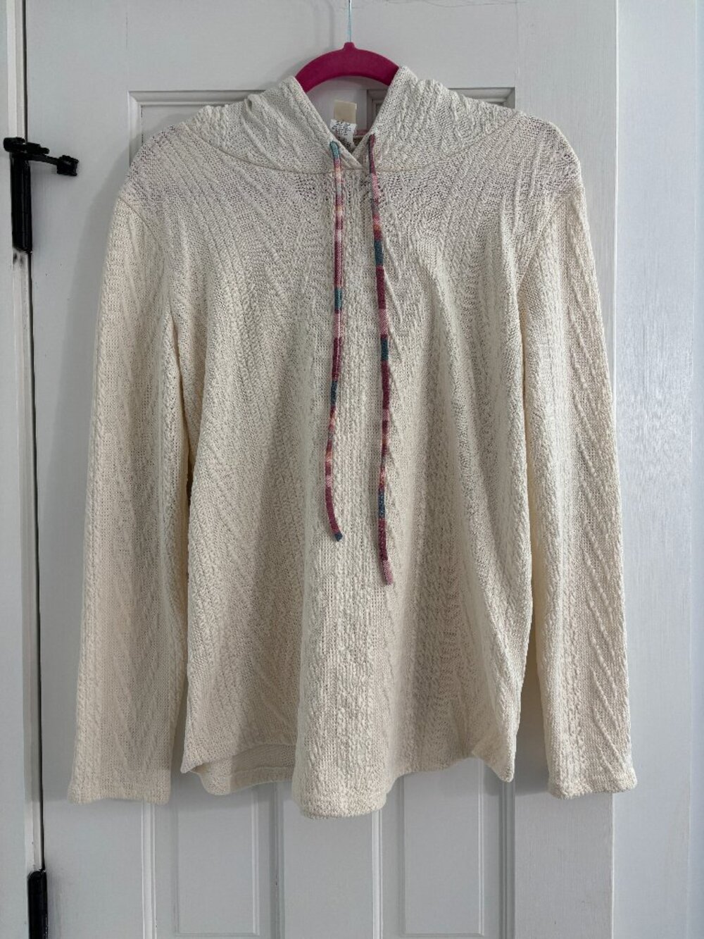 7th Ray Cable Knit Hoodie Elbow Patch - Large